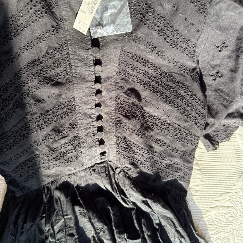 Madewell Black Eyelet Mini Dress - Picture 5 of 5